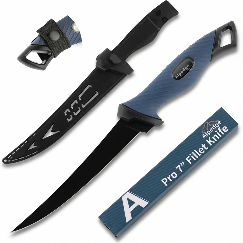 Alpedge 9” Blade Fishing Filet Knife Razor Sharp Din 1.4116 German Stainless Steel Flexible Fishing Fillet Knife, Ergonomic Non-Slip Handles, Easy-Clean Blade Professional Level Knives for Fileting, Boning & Fishing - Image 1